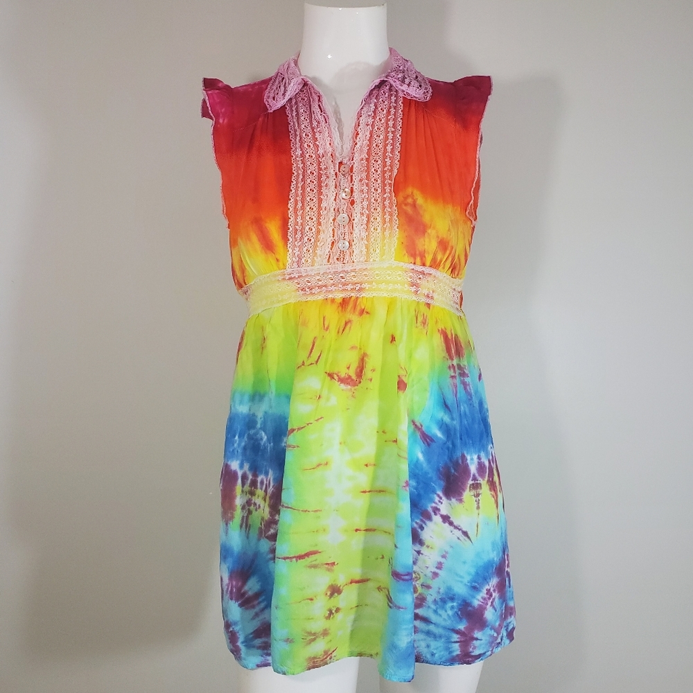 Tie Dye Peasant Blouse [size SMALL]